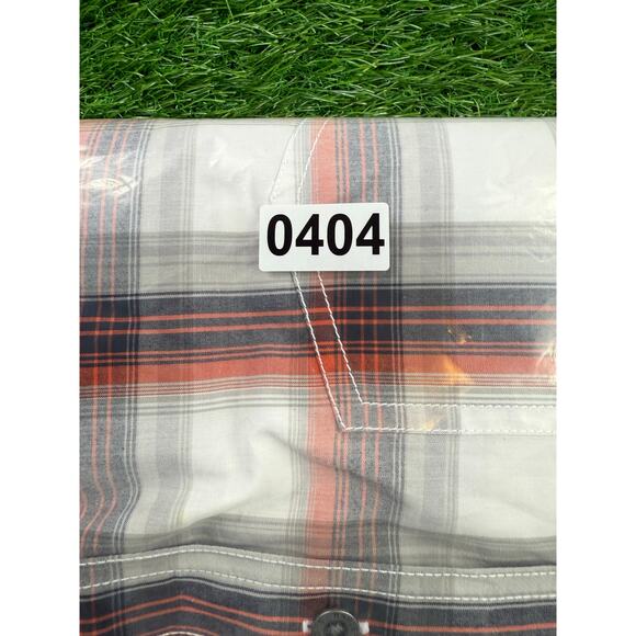 Harley Davidson Button Up Shirt L Plaid Orange Gray Short Sleeve Motorclothes - Picture 10 of 10